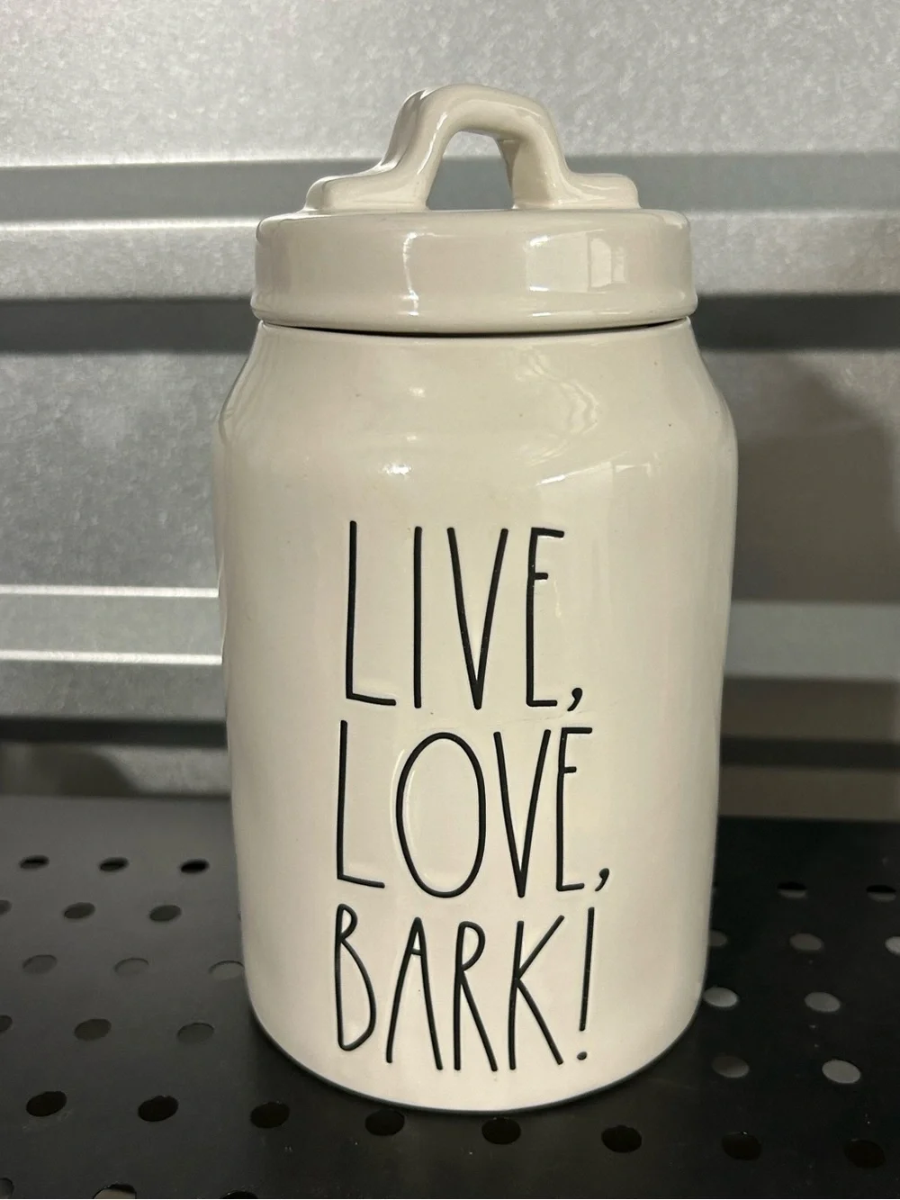 Rae Dunn Cream Dog Treat Jar